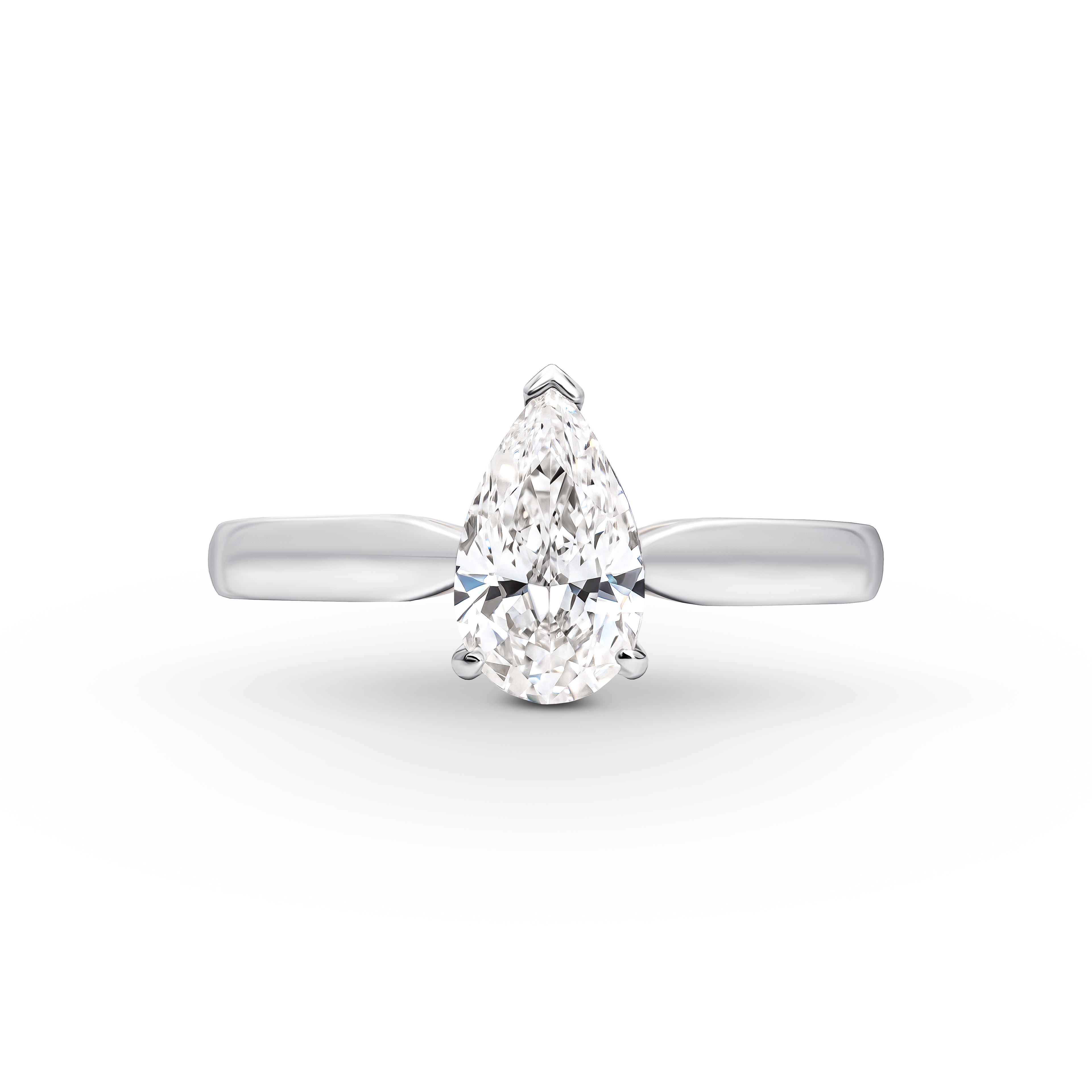 Oliver Heemeyer Solitaire Pear Shape Diamond Ring 1.01ct.
