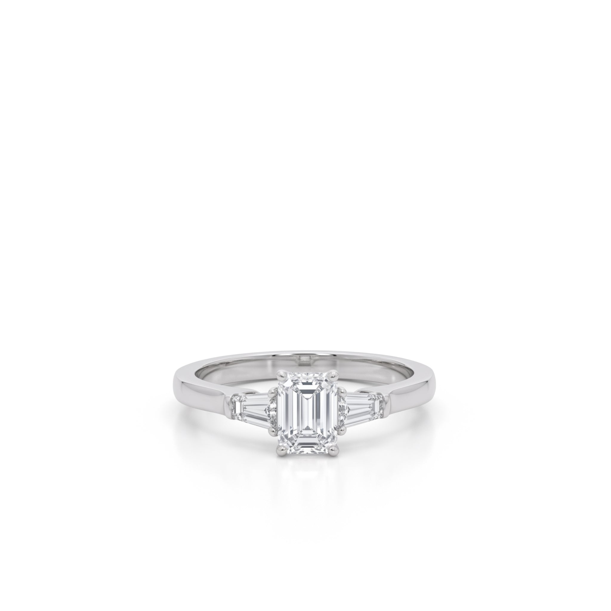 Solitär Diamatring Smaragdschliff 0.75ct.