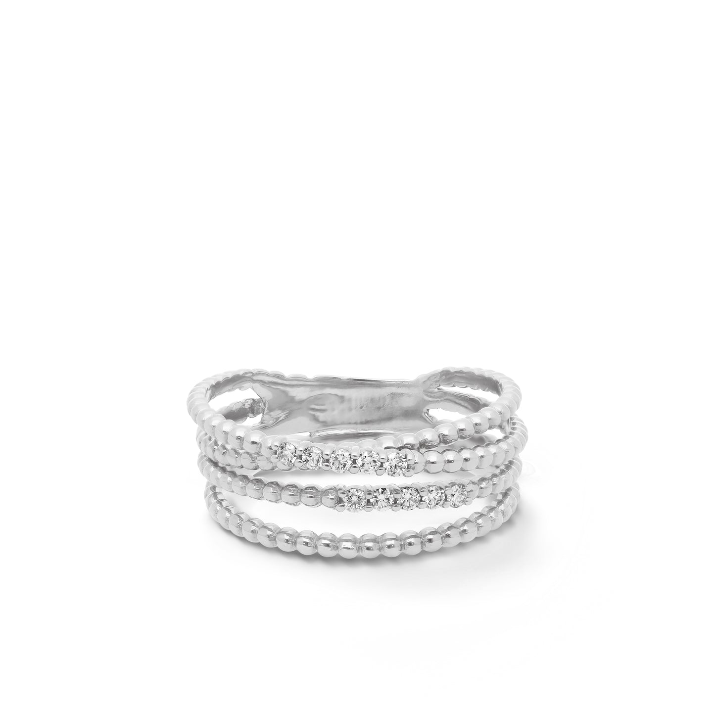 Bubble 4 Row Orbit Diamond Ring