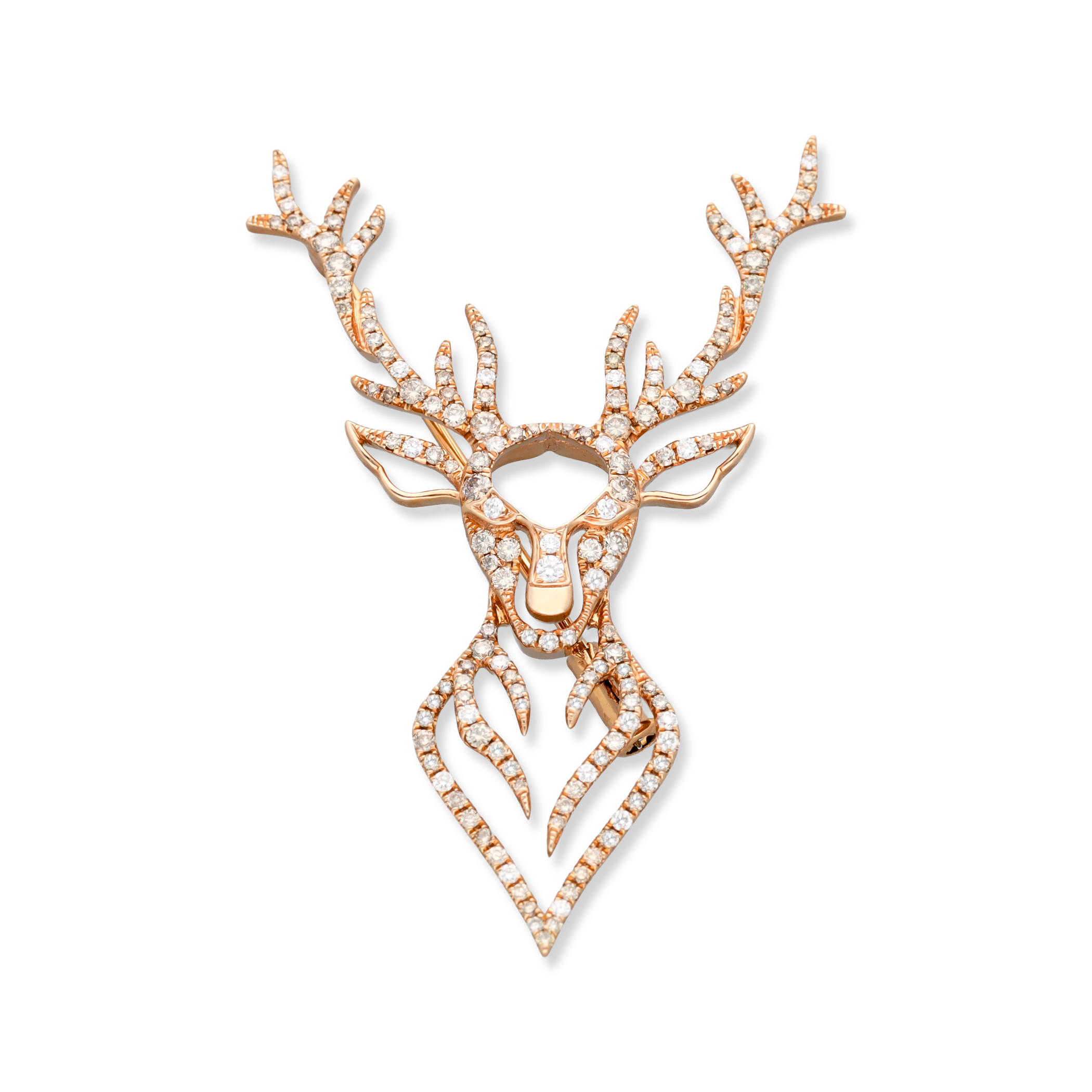 Hirsch Diamant Brosche
