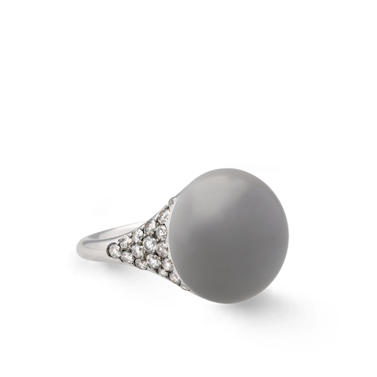 Grauer Mondstein Diamantring