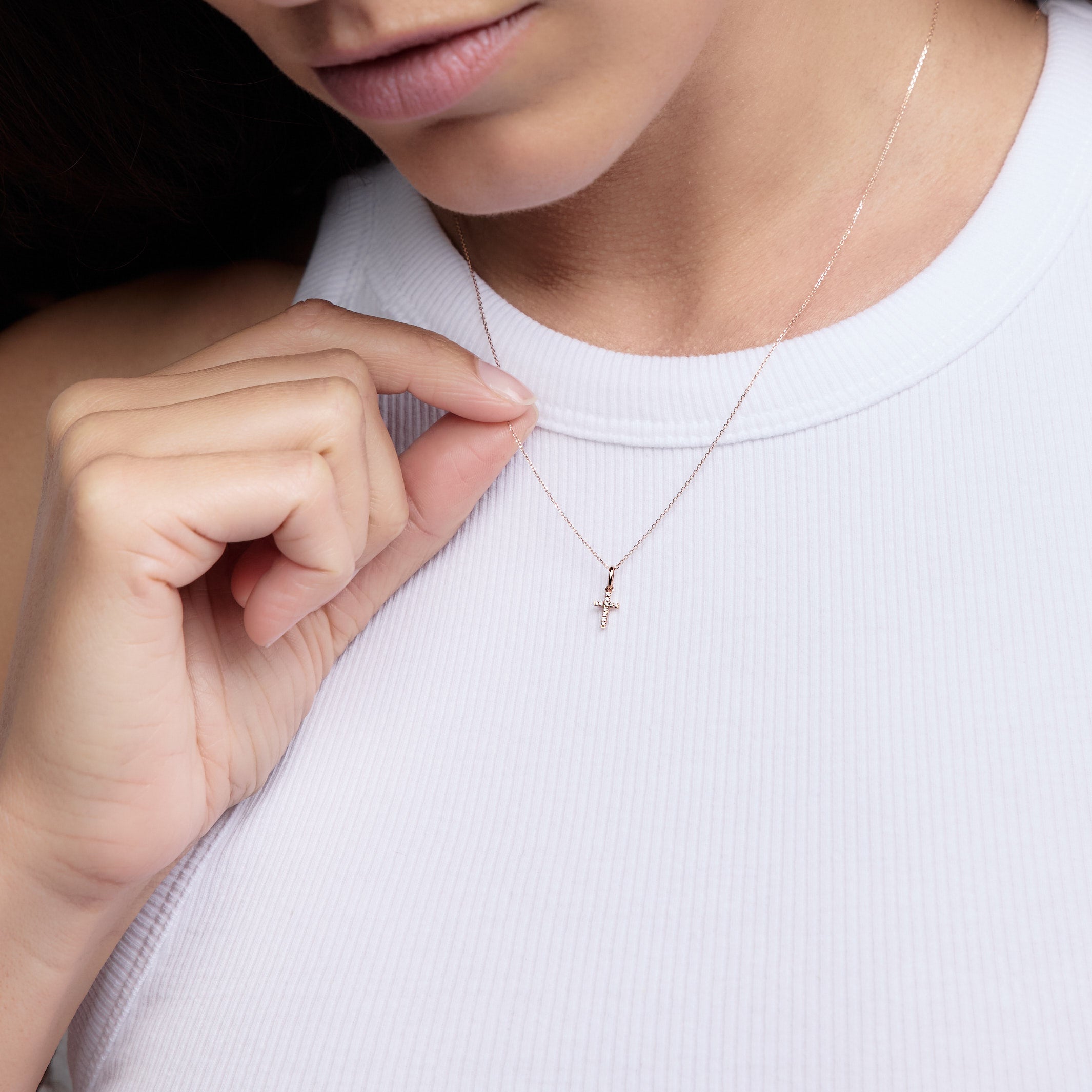 Diamant Kreuz Anhänger 7,0 mm