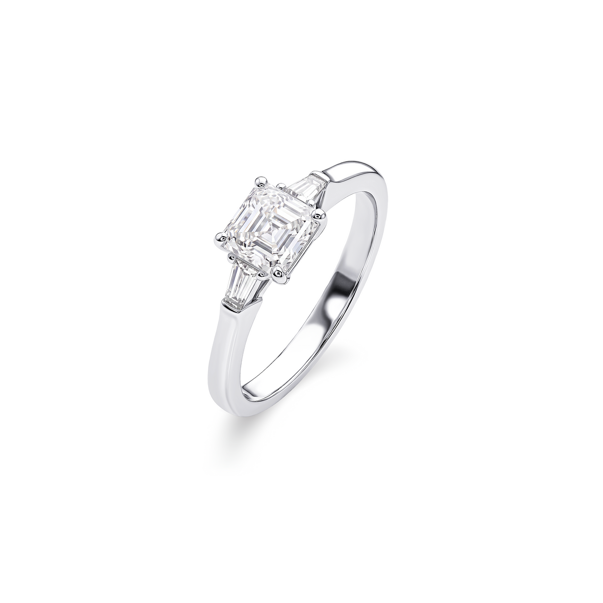 Oliver Heemeyer Solitär Quadratischer Smaragdschliff Ring 1.01 ct.