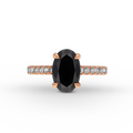 Oval Black Diamond Solitaire Ring 2.58 ct.