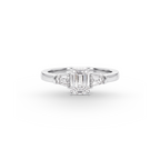 Solitaire Diamond Ring Emerald Cut 0.75ct.