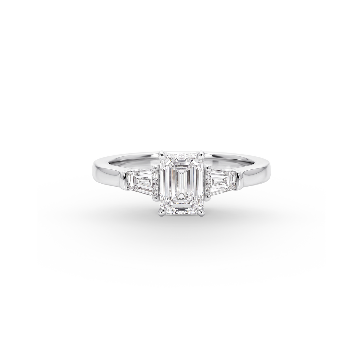 Solitär Diamatring Smaragdschliff 0.75ct.