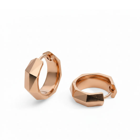 The Rock Gold Earrings - Huggies