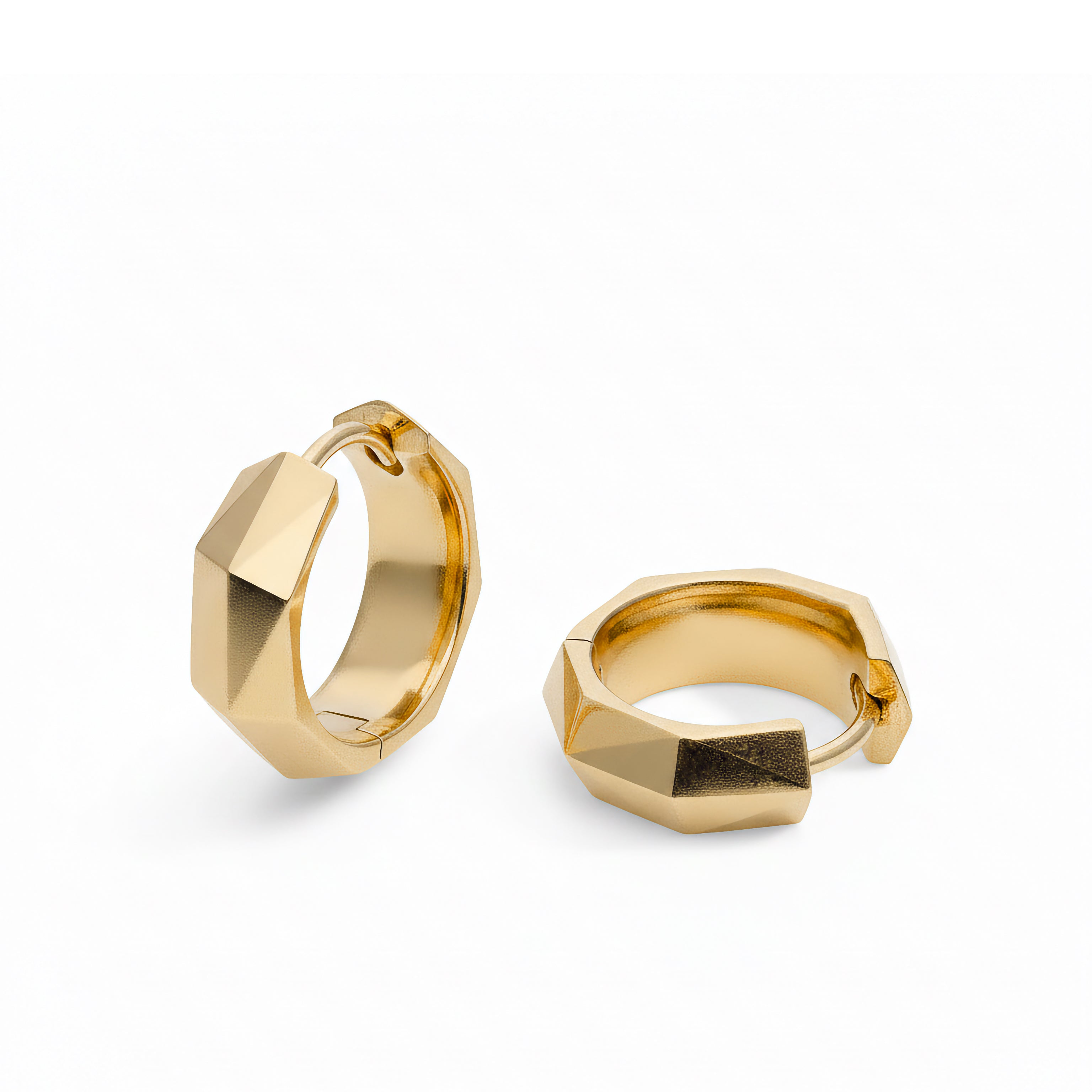 The Rock Gold Earrings - Huggies