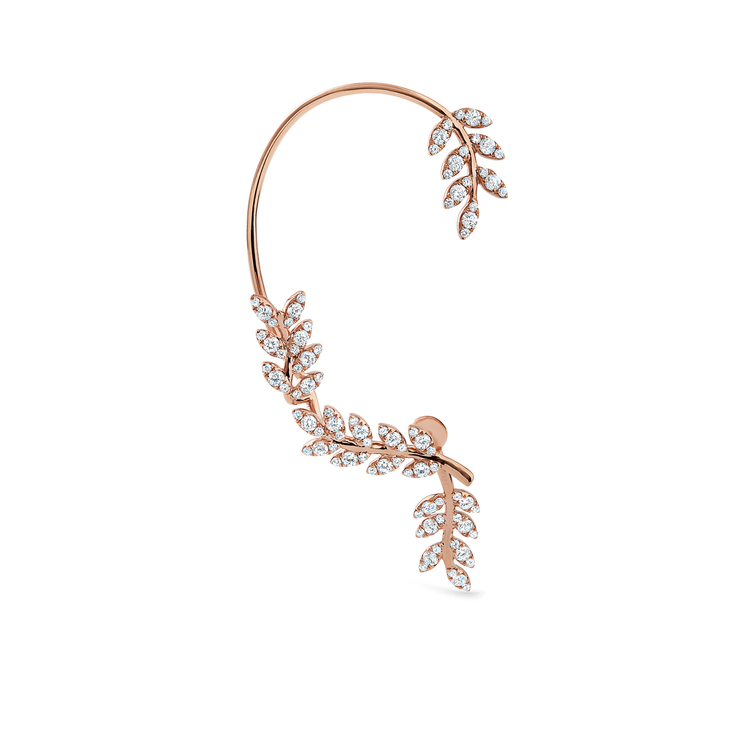 Oliver Heemeyer Acacia diamond ear cuff made of 18k rose gold.