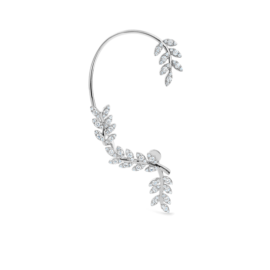 Oliver Heemeyer Acacia diamond ear cuff made of 18k white gold.