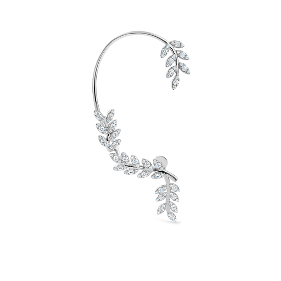 Oliver Heemeyer Acacia diamond ear cuff made of 18k white gold.
