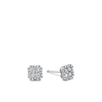 Oliver Heemeyer Alemandro diamond ear studs 4 made of 18k white gold. Size Small.
