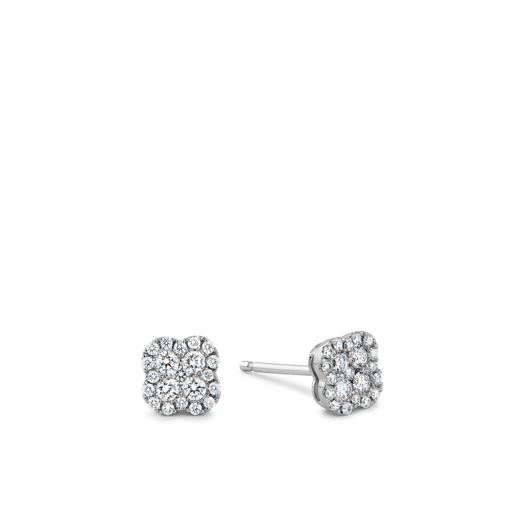 Oliver Heemeyer Alemandro diamond ear studs 4 made of 18k white gold. Size Small.