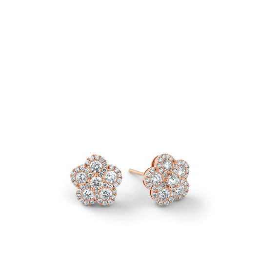Oliver Heemeyer Alemandro diamond ear studs 5 in 18k rose gold.
