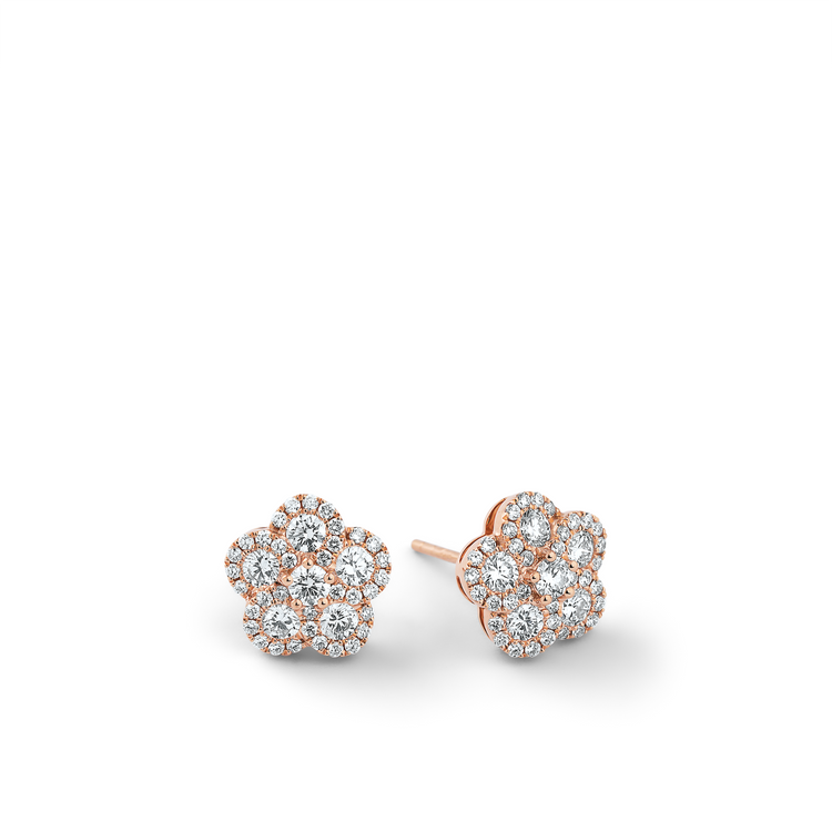 Oliver Heemeyer Alemandro diamond ear studs 5 in 18k rose gold.