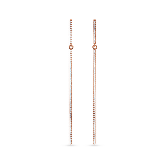 Oliver Heemeyer Bar diamond earrings made of 18k rose gold.