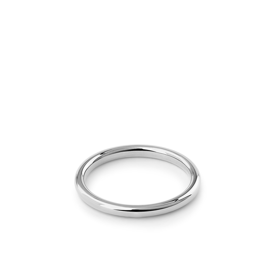 Oliver Heemeyer Bounce wedding band 2,0 mm made of 18k white gold.