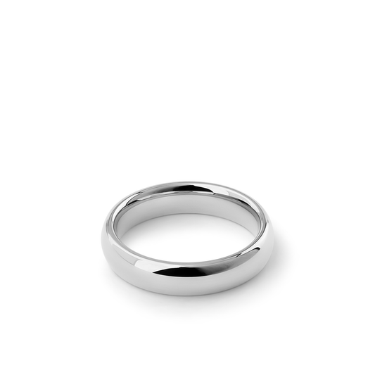 Oliver Heemeyer Bounce wedding band 5,0 mm made of 18k white gold.