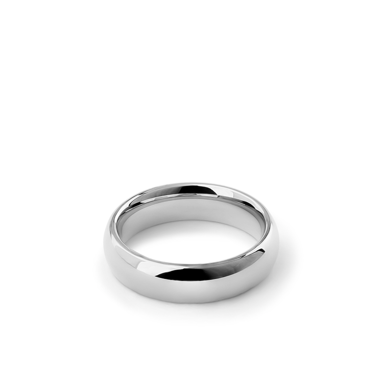 Oliver Heemeyer Bounce wedding band 6,0 mm made of 18k white gold.