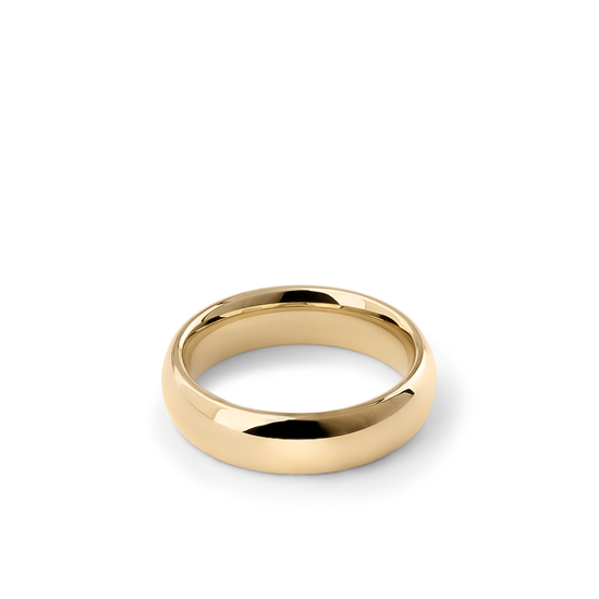 Oliver Heemeyer Bounce wedding band 6,0 mm made of 18k yellow gold.