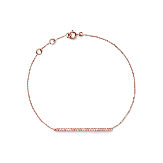Oliver Heemeyer Bridge diamond bracelet single strand made of 18k rose gold.