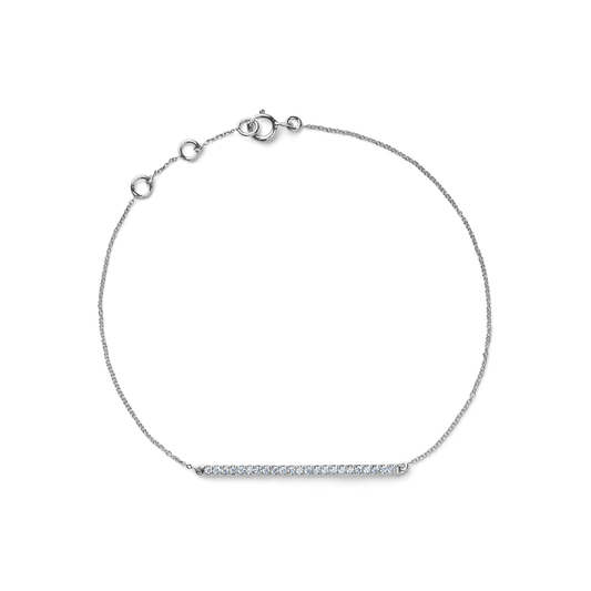 Oliver Heemeyer Bridge diamond bracelet single strand made of 18k white gold.