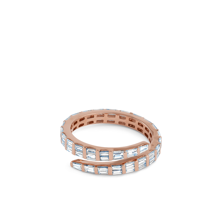 Oliver Heemeyer Careen baguette diamond ring made of 18k rose gold.