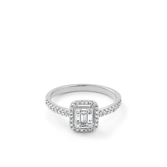 Oliver Heemeyer Carrie diamond ring fancy made of 18k white gold.
