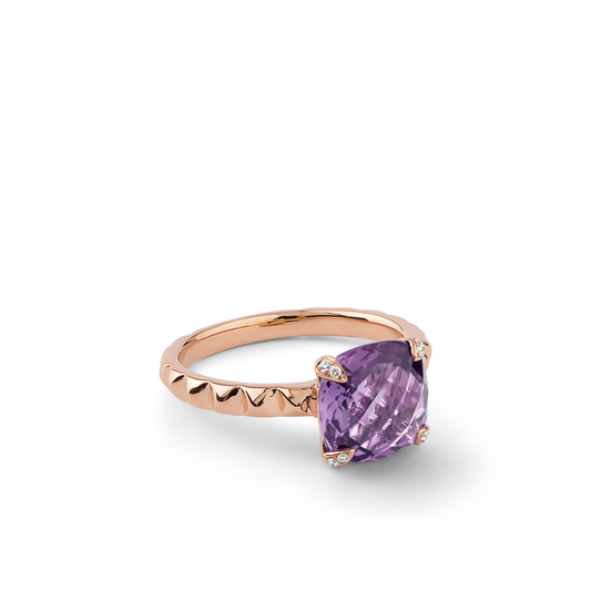 Oliver Heemeyer Charlie Amethyst Ring made of 18k rose gold.