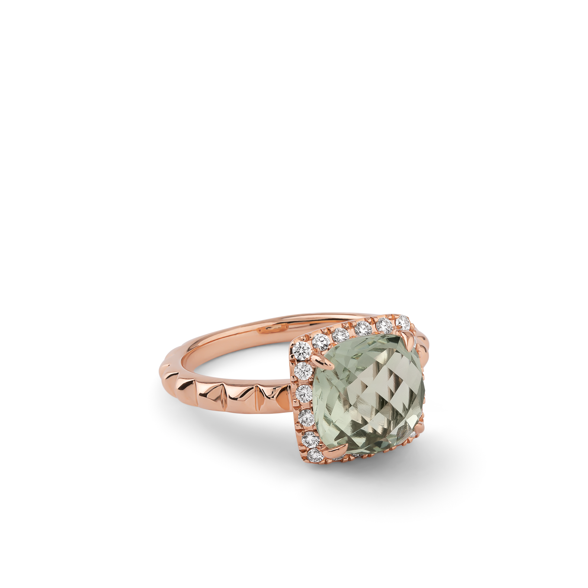 Charlie Green Amethyst Ring Fancy 18K Rose Gold 48