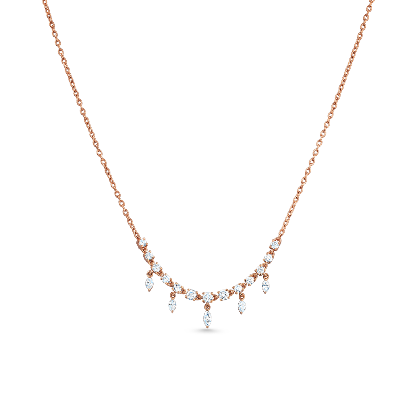 Oliver Heemeyer Clara diamond necklace made of 18k rose gold.