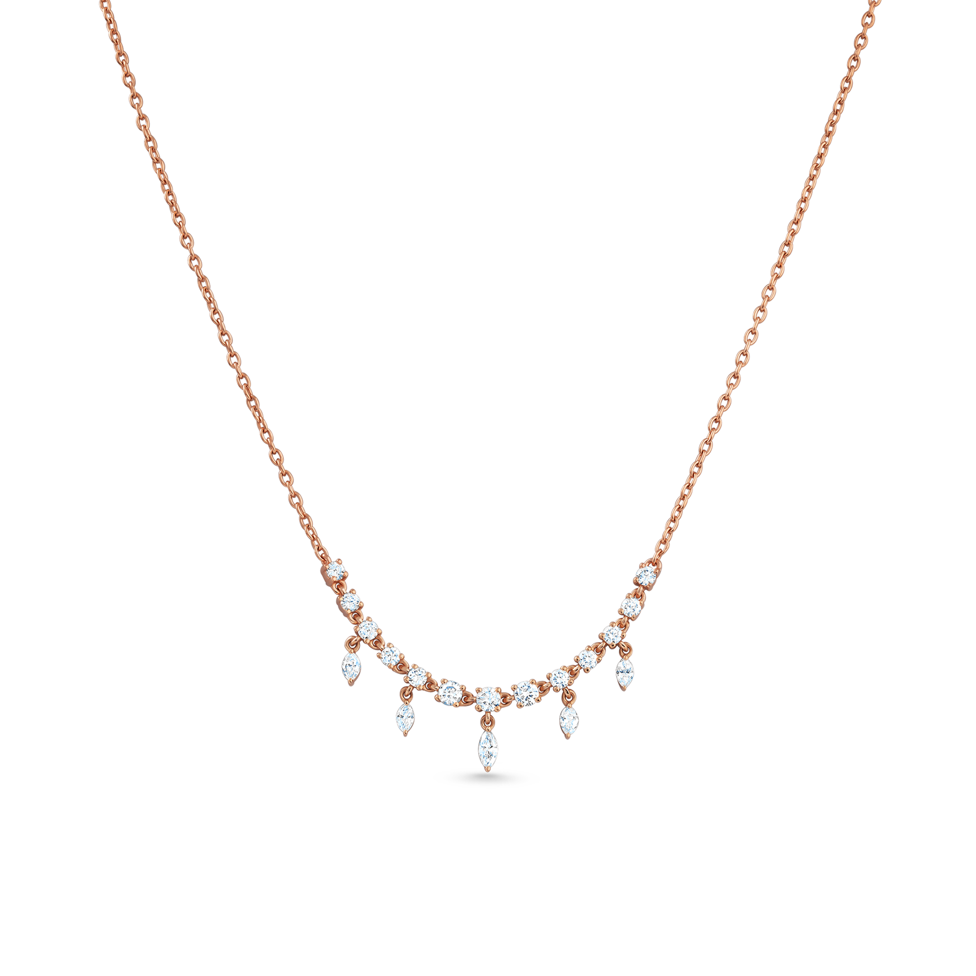 Oliver Heemeyer Clara diamond necklace made of 18k rose gold.