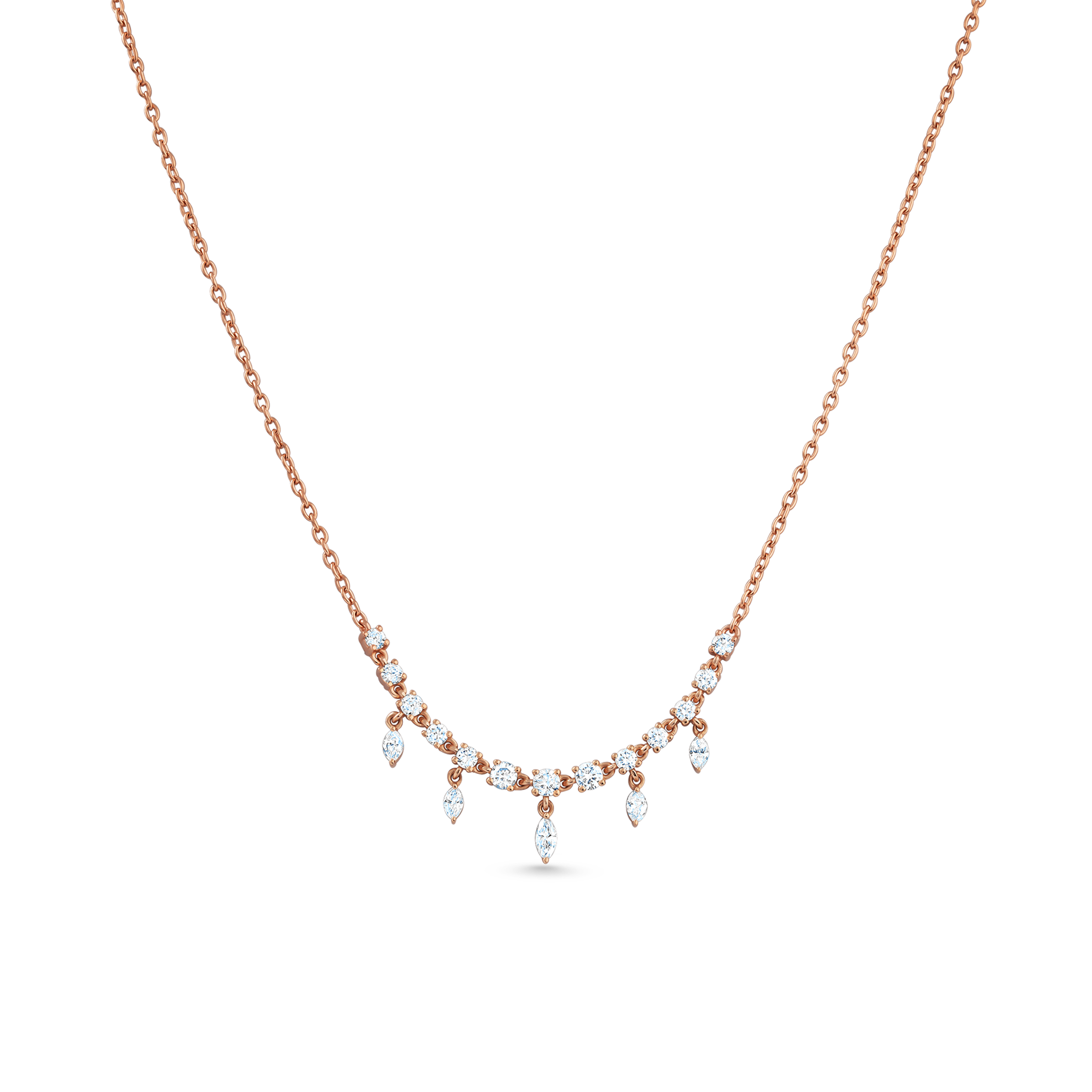 Oliver Heemeyer Clara diamond necklace made of 18k rose gold.