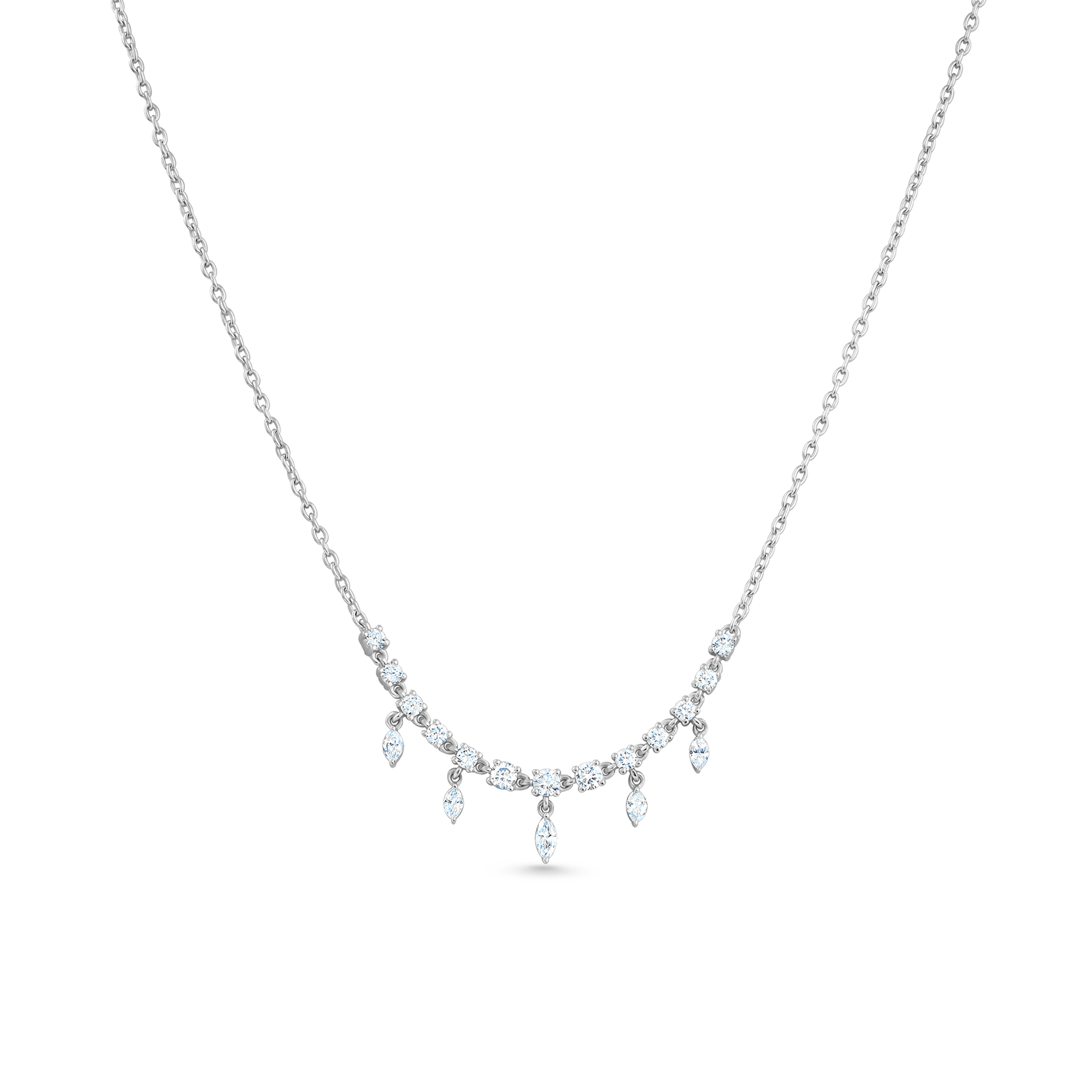 Oliver Heemeyer Clara diamond necklace made of 18k white gold.