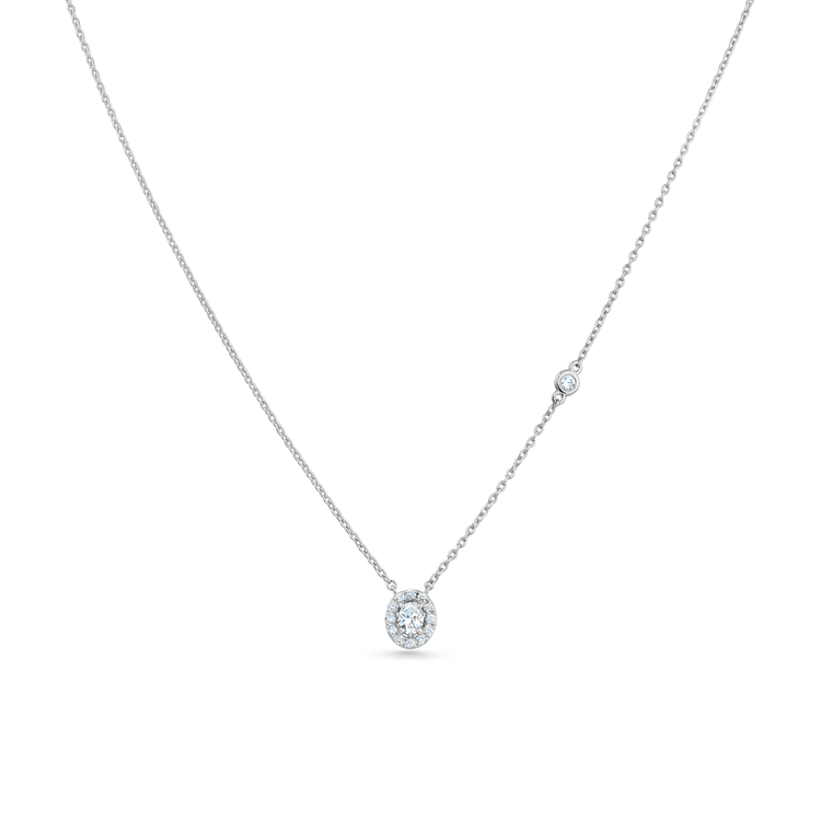 Oliver Heemeyer Cora diamond necklace oval cut made of 18k white gold.