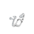 Oliver Heemeyer Cory open diamond ring made of 18k white gold. Perspective 1.
