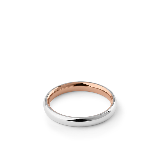 Oliver Heemeyer Cuspian wedding band bicolour 3,0 mm made of 18k white and rose gold.