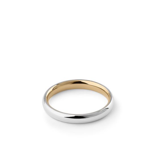 Oliver Heemeyer Cuspian wedding band bicolour 3,0 mm made of 18k white and yellow gold.