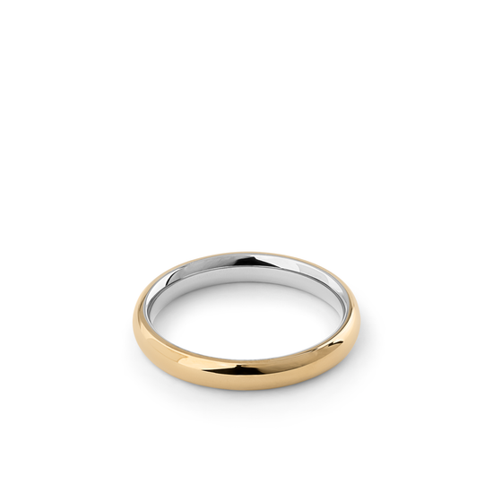 Cuspian wedding band bicolour 3,0 mm reverse made of 18k yellow and white gold.