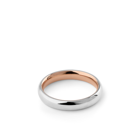Oliver Heemeyer Cuspian wedding band bicolour 4,0 mm made of 18k white and rose gold.