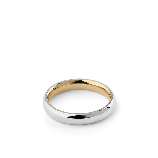 Oliver Heemeyer Cuspian wedding band bicolour 4,0 mm made of 18k white and yellow gold.