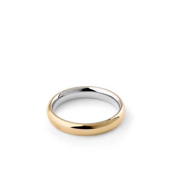 Oliver Heemeyer Cuspian wedding band bicolour 4,0 mm reverse made of 18k yellow and white gold.