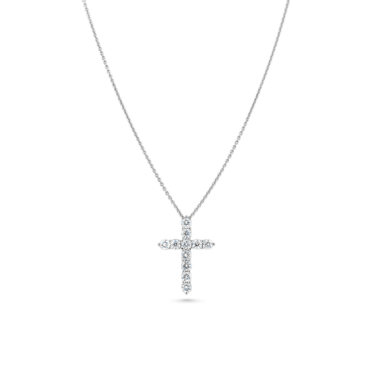 Oliver Heemeyer diamond cross necklace fancy 1.00 ct. made of 18k white gold.