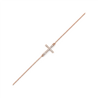 Oliver Heemeyer Diamond Cross Bracelet in 18k rose gold. Close up.