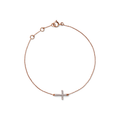 Oliver Heemeyer Diamond Cross Bracelet in 18k rose gold. Top view.
