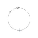 Oliver Heemeyer Diamond Cross Bracelet in 18k white gold. Top view.