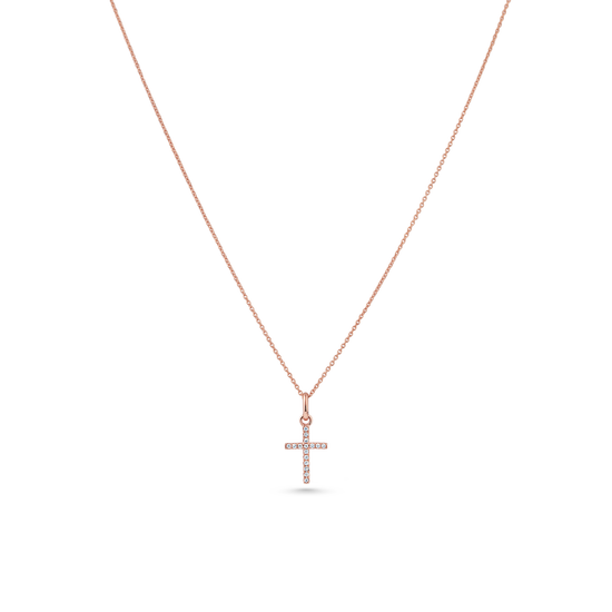 Oliver Heemeyer diamond cross pendant 10,0 mm made of 18k rose gold.