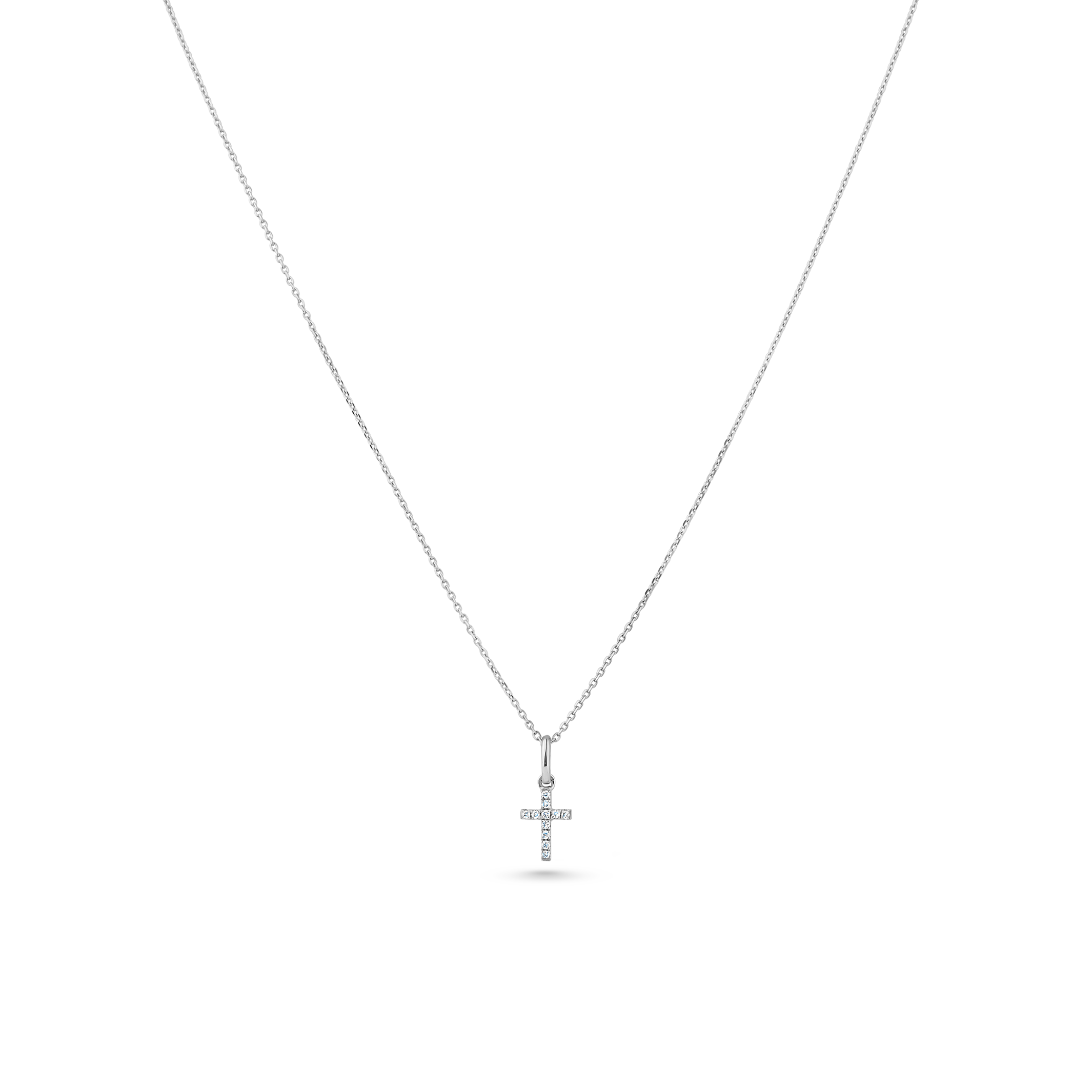 Oliver Heemeyer diamond cross pendant 7,0 mm made of 18k white gold.