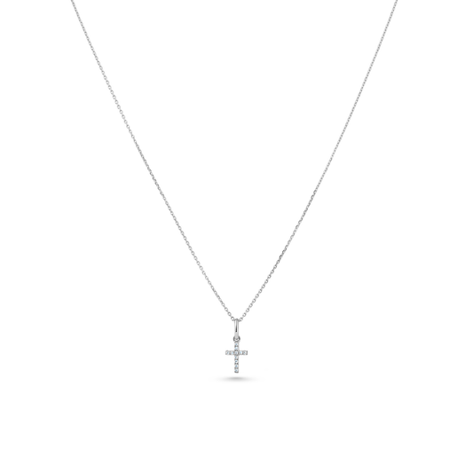 Oliver Heemeyer diamond cross pendant 7,0 mm made of 18k white gold.