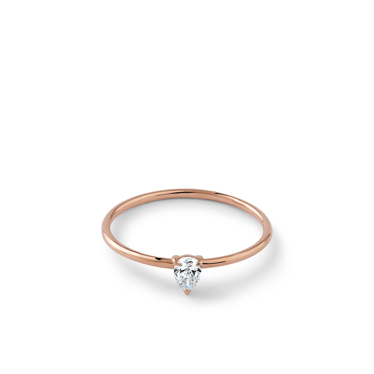 Oliver Heemeyer Diamond Drop ring made of 18k rose gold.